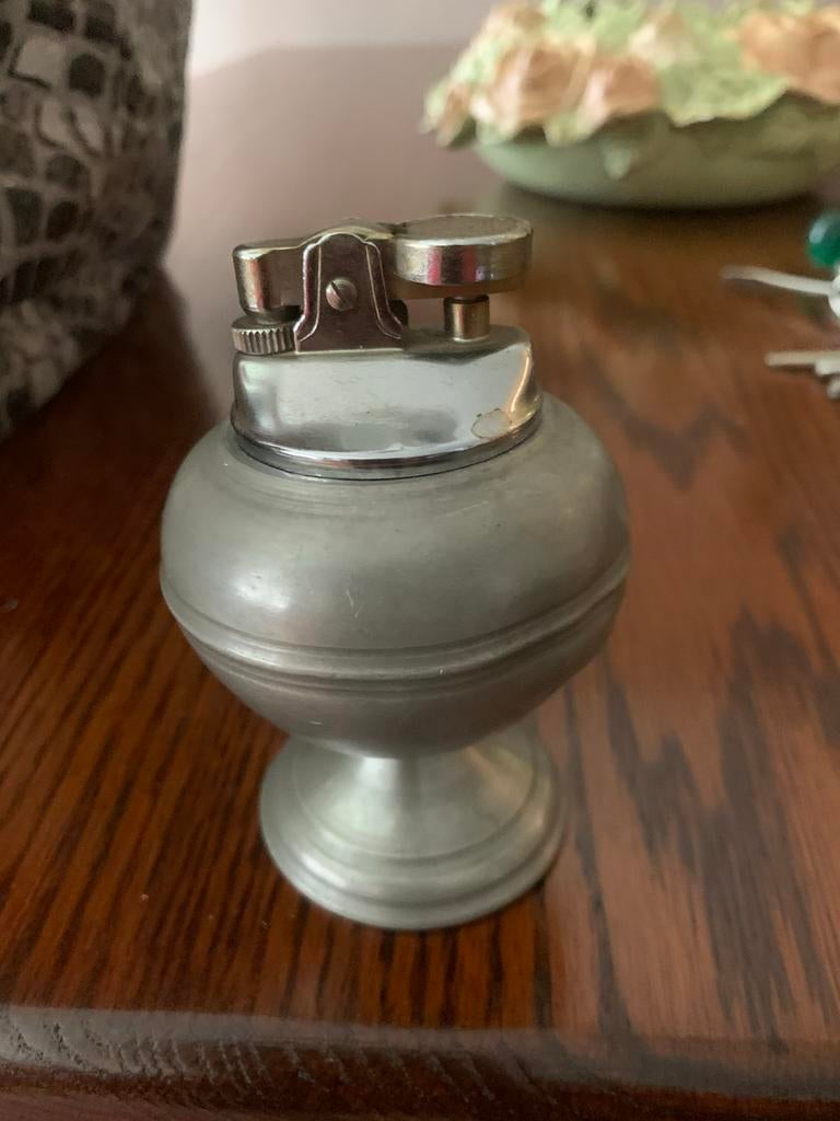Vintage Tinnen Tafelaansteker - Elegant en Functioneel, Ophalen of Verzenden