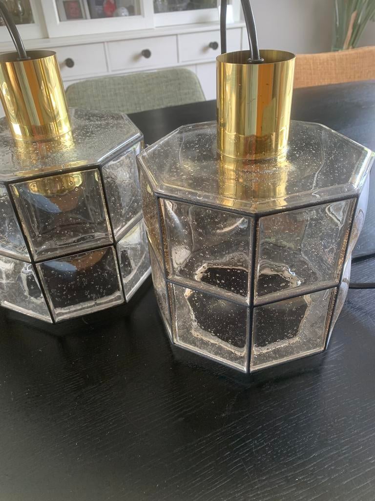 Glashütte Limburg , 2 prachtige hanglampen, Antiek en Kunst, Antiek | Lampen, Ophalen of Verzenden