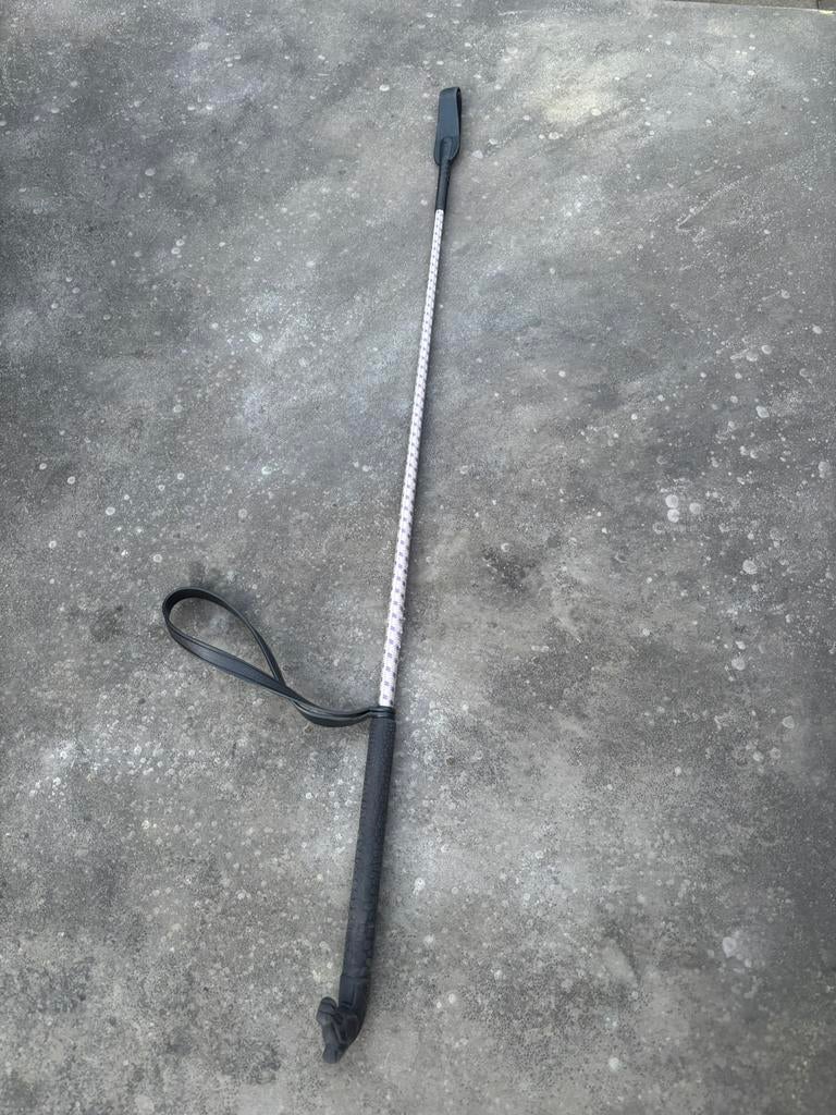 Wit met paars zweepje met een handvat met een paarden hoofd, Dieren en Toebehoren, Paarden en Pony's | Overige Paardenspullen