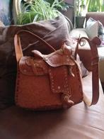 Unieke handgemaakte leren zadeltas, Ophalen of Verzenden