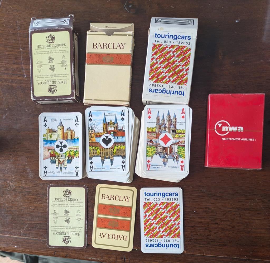 Vier pakken speelkaarten, Verzamelen, Ophalen of Verzenden, Speelkaart(en)
