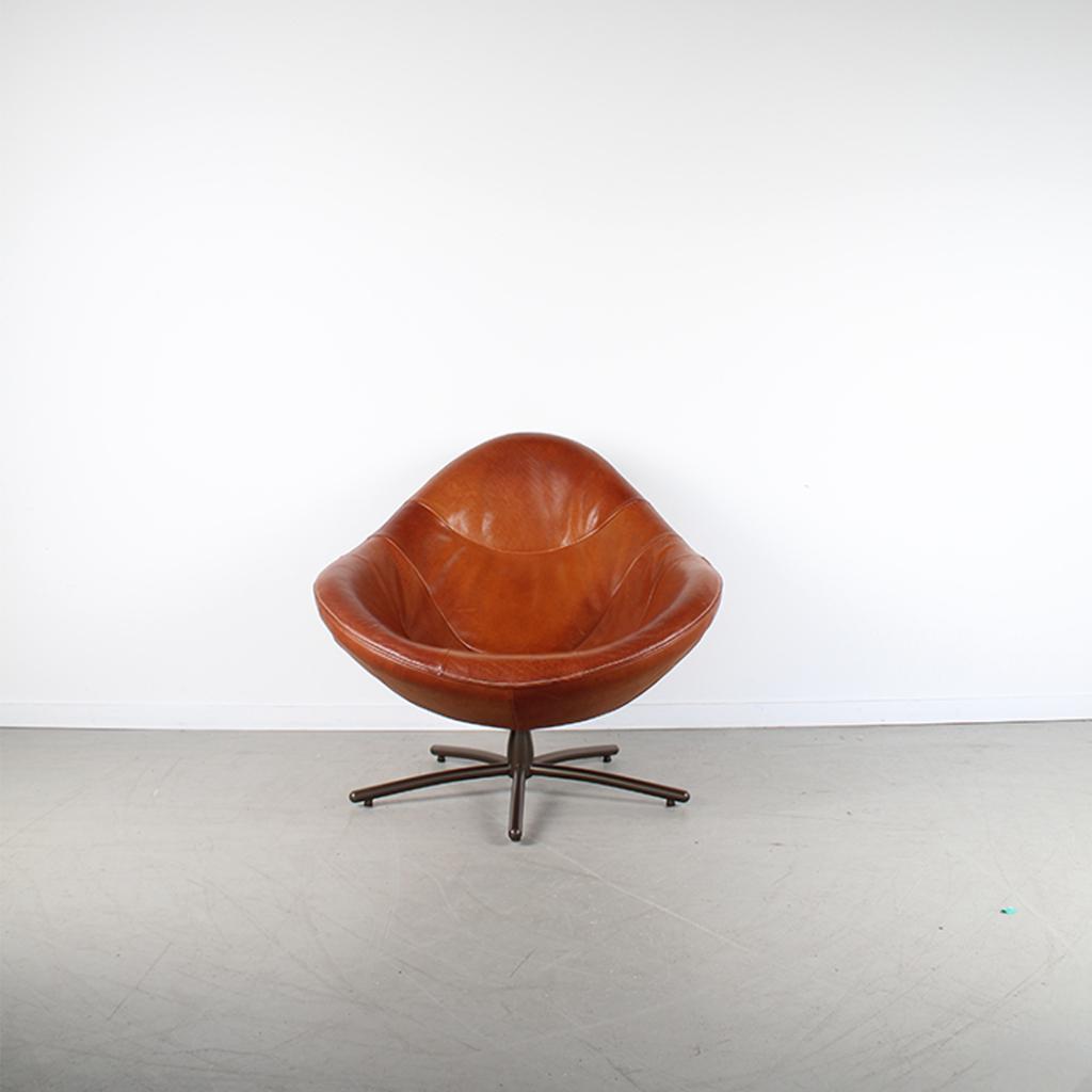 1x Label Hidde Fauteuil Donker Cognac Leer – Zwart, Niet ingevuld, Niet ingevuld, Ophalen of Verzenden, Zo goed als nieuw