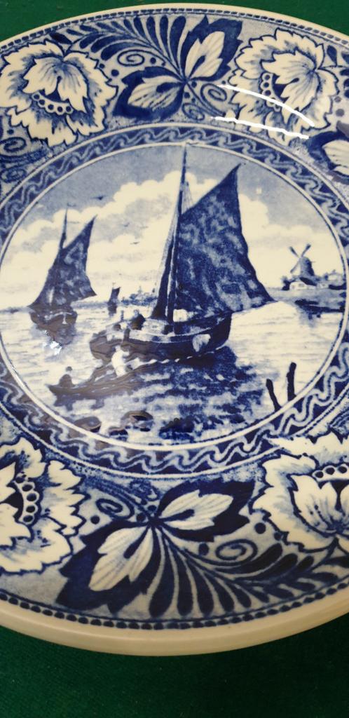 Wandbord delfts met boten, Ophalen of Verzenden, 'T Olde Gre-j, Info@toldegrej.nl, Endepoelstraat 20f Didam