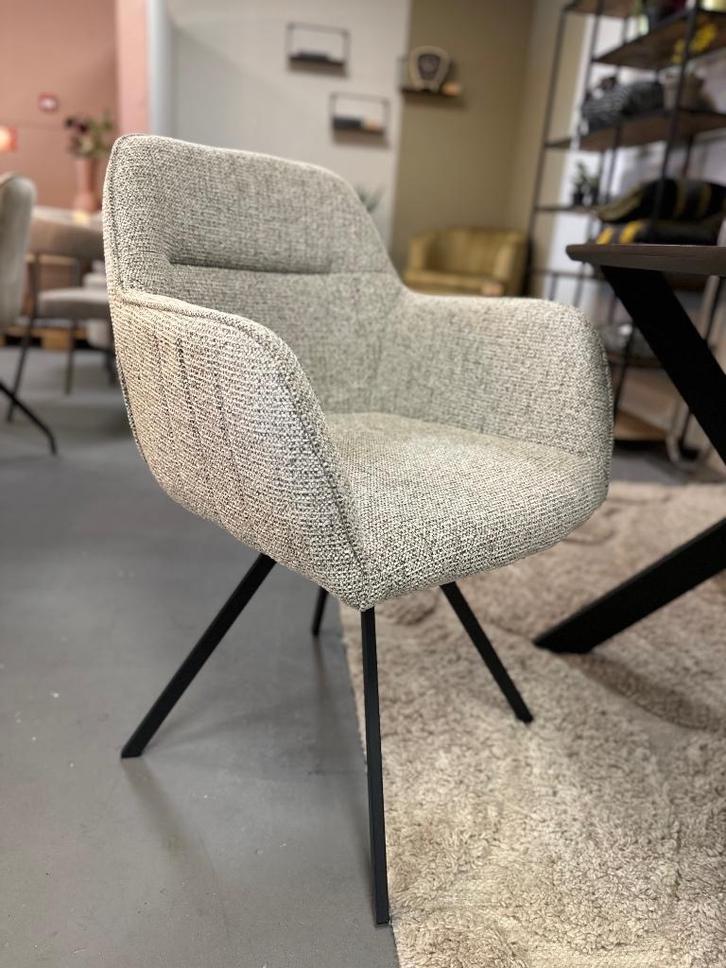 4x draaibare stoel grijs - 4x eetkamerstoel draaibaar #8, Huis en Inrichting, Stoelen, Nieuw, Vier, Stof, Grijs, Ophalen