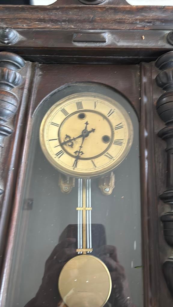 Houten wandklok met slinger, Antiek en Kunst, Antiek | Klokken, Ophalen