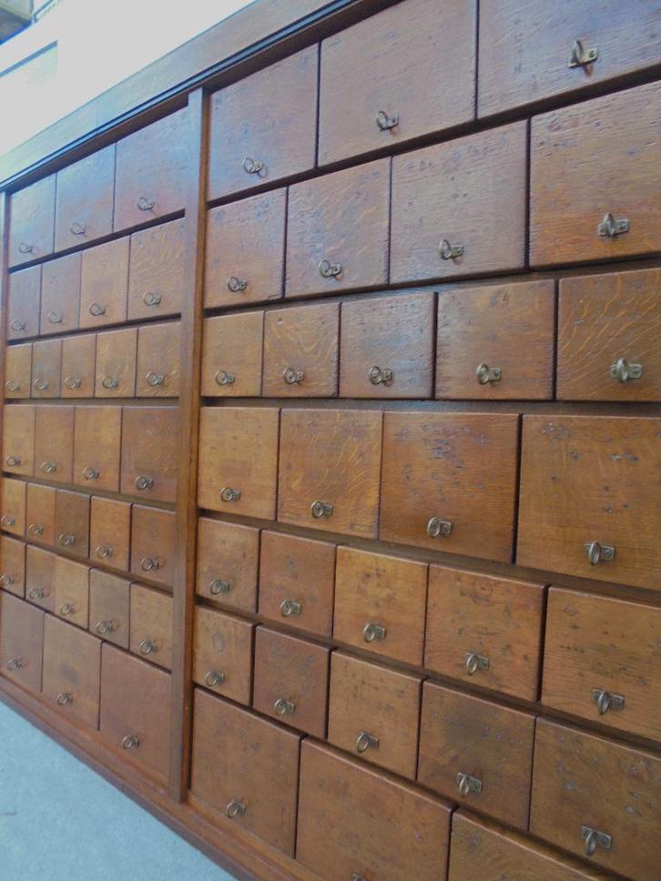 Ladekast apothekerskast winkelkast, Antiek en Kunst, Curiosa en Brocante, Ophalen of Verzenden