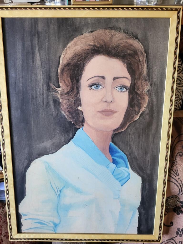 Prachtig “Portret van Beatrix der Nederlanden – ingelijst sc, Ophalen of Verzenden