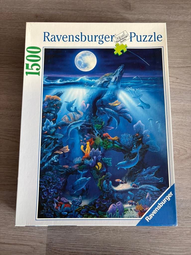 Ravensburger puzzel Versteende dolfijn 1500 st dolfyn/vissen, Ophalen, 500 t/m 1500 stukjes, Zo goed als nieuw, Legpuzzel
