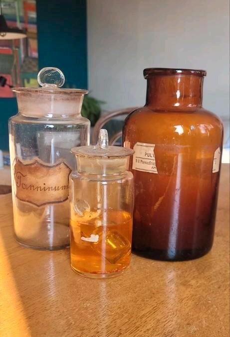 Vintage Apotheek Potten - Set van 3, Antiek en Kunst, Antiek | Vazen, Ophalen of Verzenden