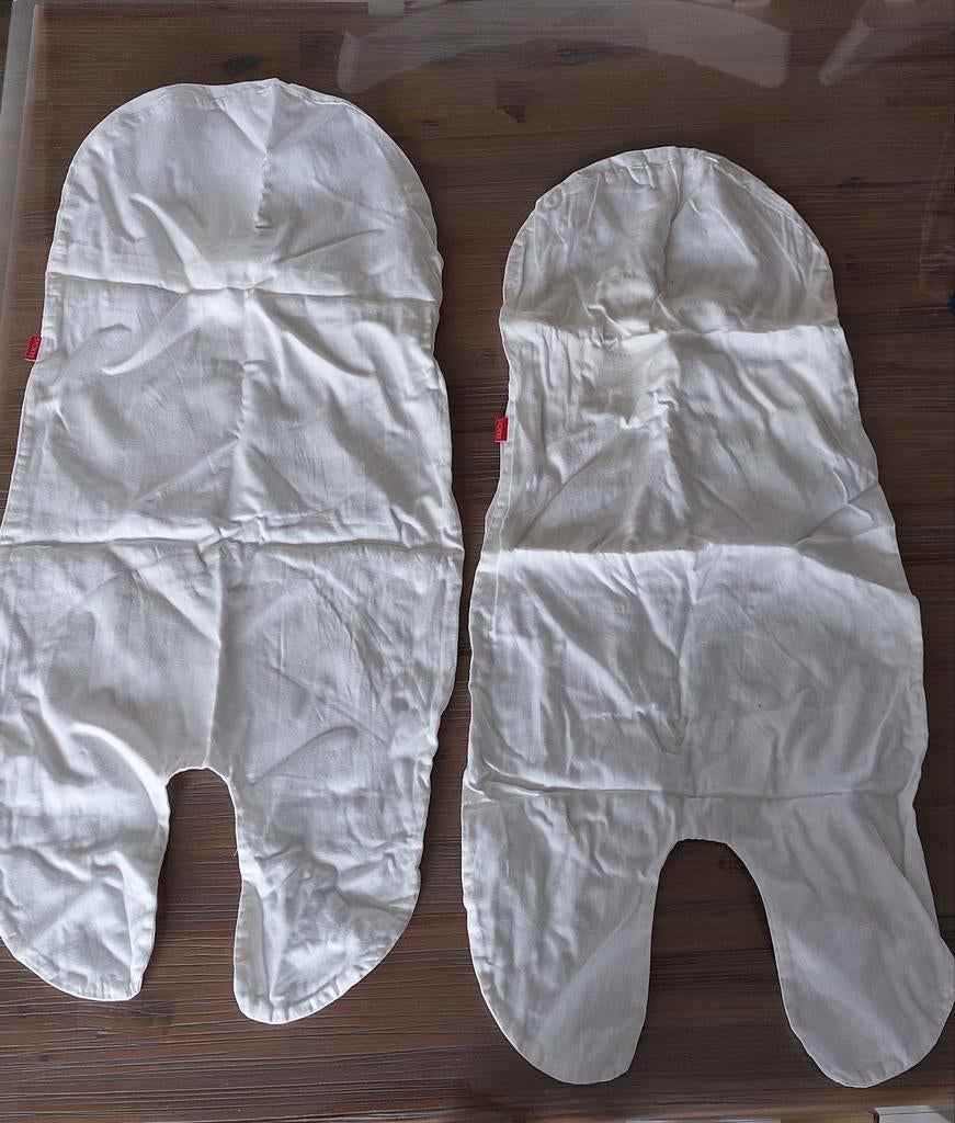 Zgan Stokke 2x witte hoeslaken kinderwagen reiswieg, Ophalen of Verzenden, Zo goed als nieuw, Overige typen