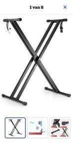 Keyboard standaard - verstelbaar dubbel X-frame - zwart, Muziek en Instrumenten, Standaards, Ophalen, Nieuw, Muziekstandaard, Keyboard of Synthesizer