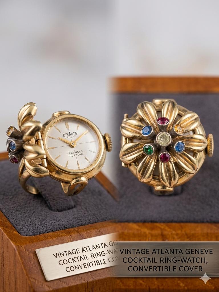 Vintage vergulde atlanta cocktailring, Ophalen of Verzenden