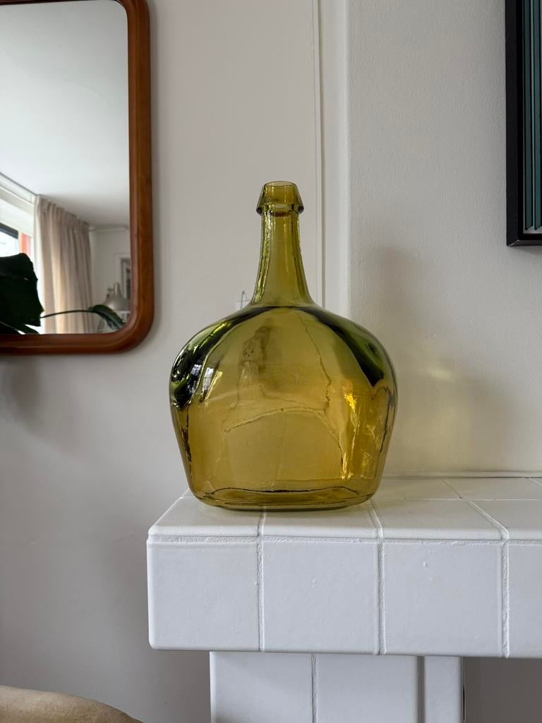 Gele glazen vaas, Ophalen, Geel, Minder dan 50 cm, Glas