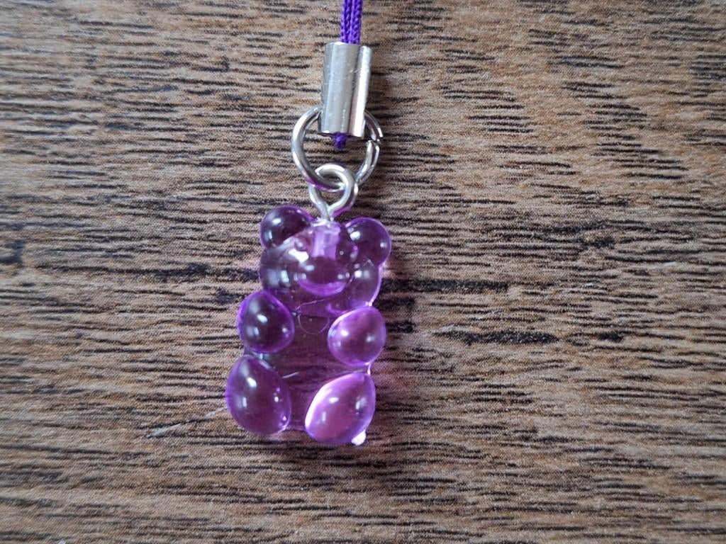 Telefoonhanger : Lichtpaarse Gummi Beer !!, Info@keycharms.nl, Nieuw, Medemblik, Telefoonhanger of Accessoire