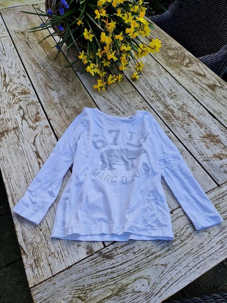 Longsleeve Marc O'Polo maat 116 wit beer, Kinderen en Baby's, Kinderkleding | Maat 116, Marc O'Polo, Ophalen of Verzenden, Zo goed als nieuw