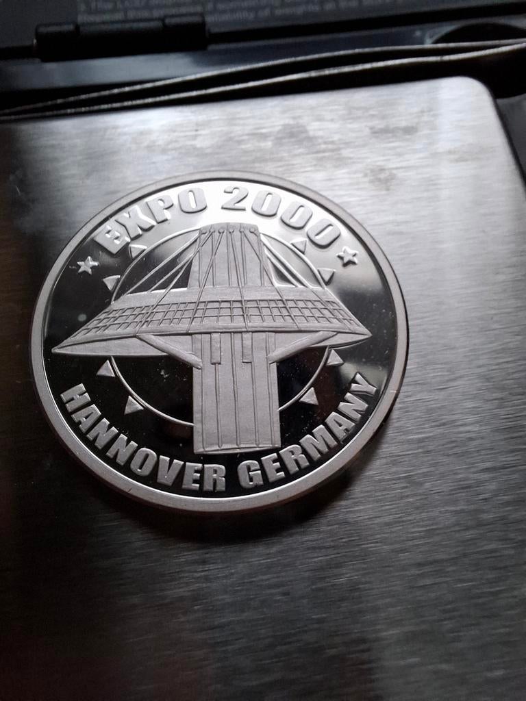 Expo 2000 hannover Germany 999 zilveren munt penning, Postzegels en Munten, Penningen en Medailles, Ophalen of Verzenden, Zilver
