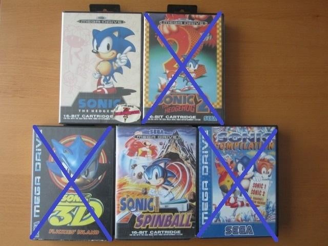 Sonic the Hedgehog 1 of 2 Sega Mega Drive Megadrive, Spelcomputers en Games, Games | Sega, Gebruikt, 1 speler, Ophalen of Verzenden