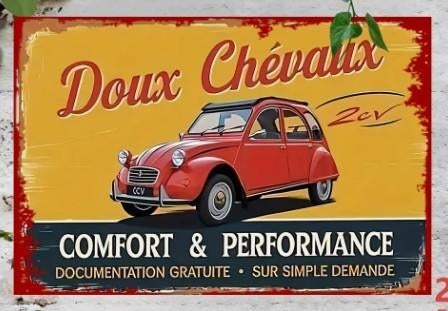 Metalen wandbord met de afbeelding van een 2CV., Verzenden, Nieuw, Auto's