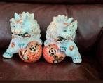 Foo dogs, in porselein, Verzamelen, Beelden en Beeldjes, Ophalen of Verzenden, Zo goed als nieuw, Dier