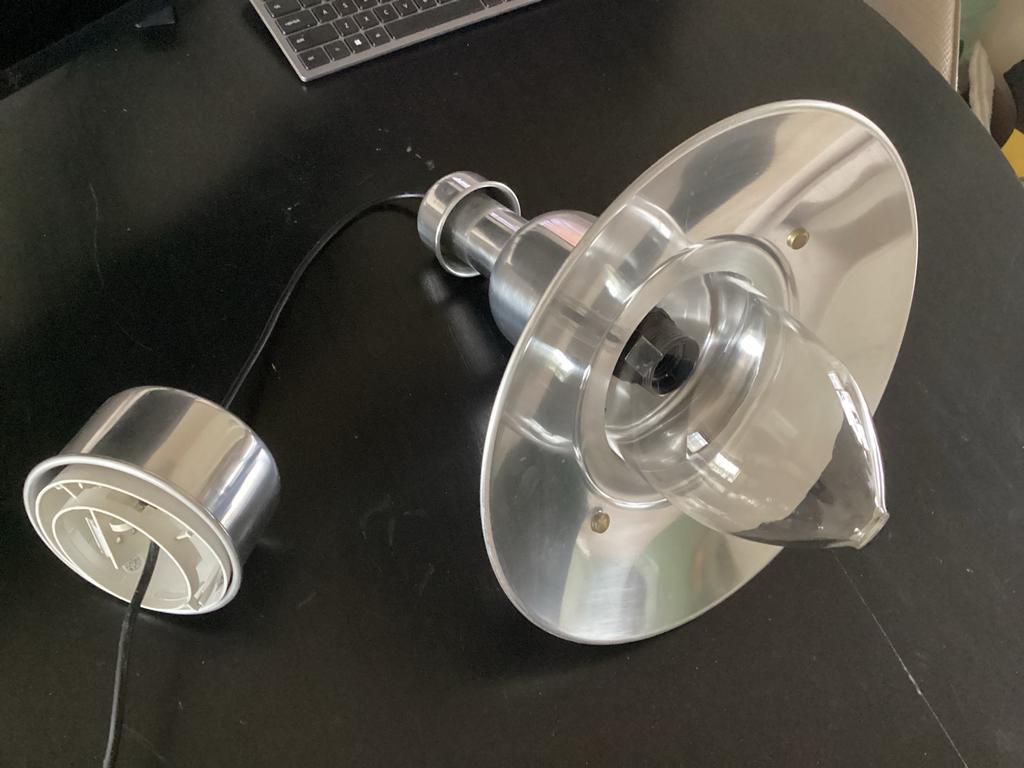 Vintage Scheepslamp / Hanglamp - Aluminium, Antiek en Kunst, Antiek | Lampen, Ophalen of Verzenden