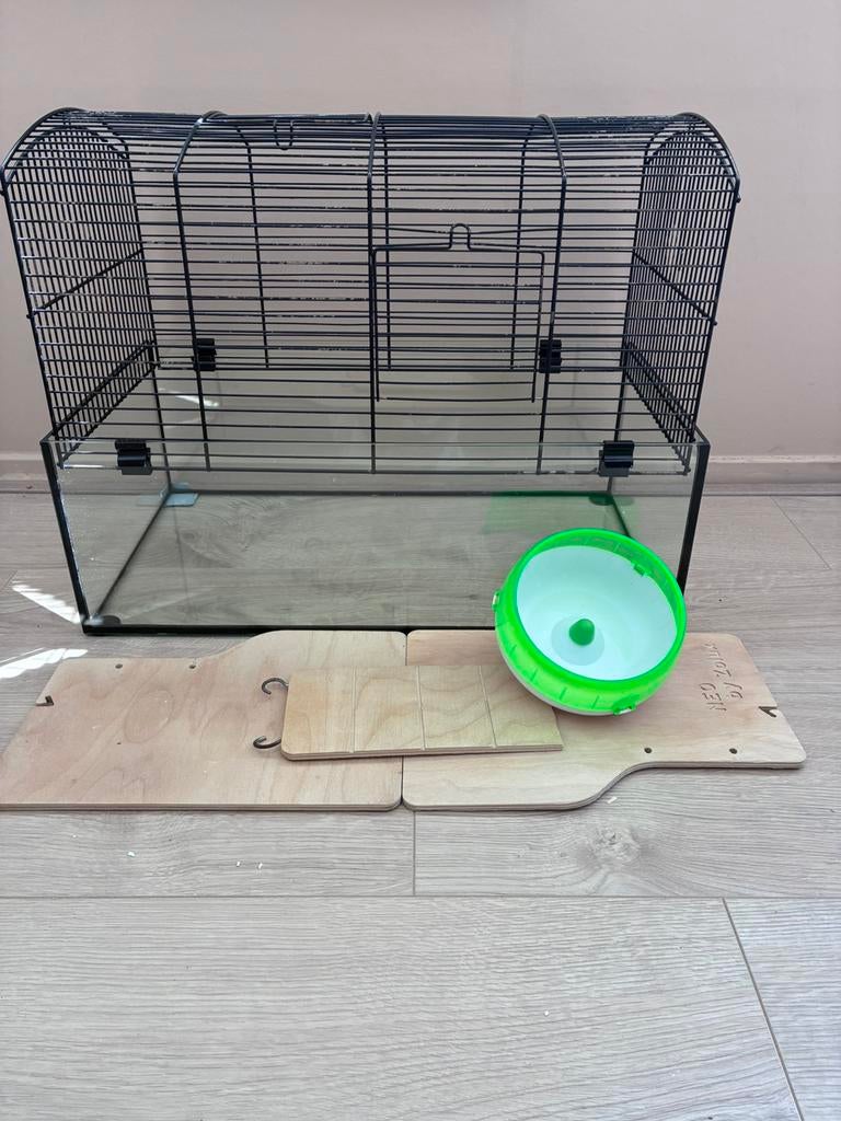 Hamster hok met accessoires, hoogte: 40cm, breedte: 51, Minder dan 75 cm, Zo goed als nieuw, Muis, Hok