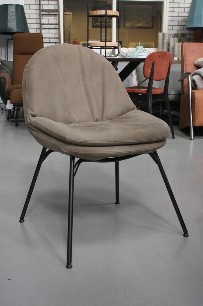 2 x luxe eetkamerstoel CURTIS Jess design echt leer naturel, Ophalen, Zo goed als nieuw, Leer, Twee