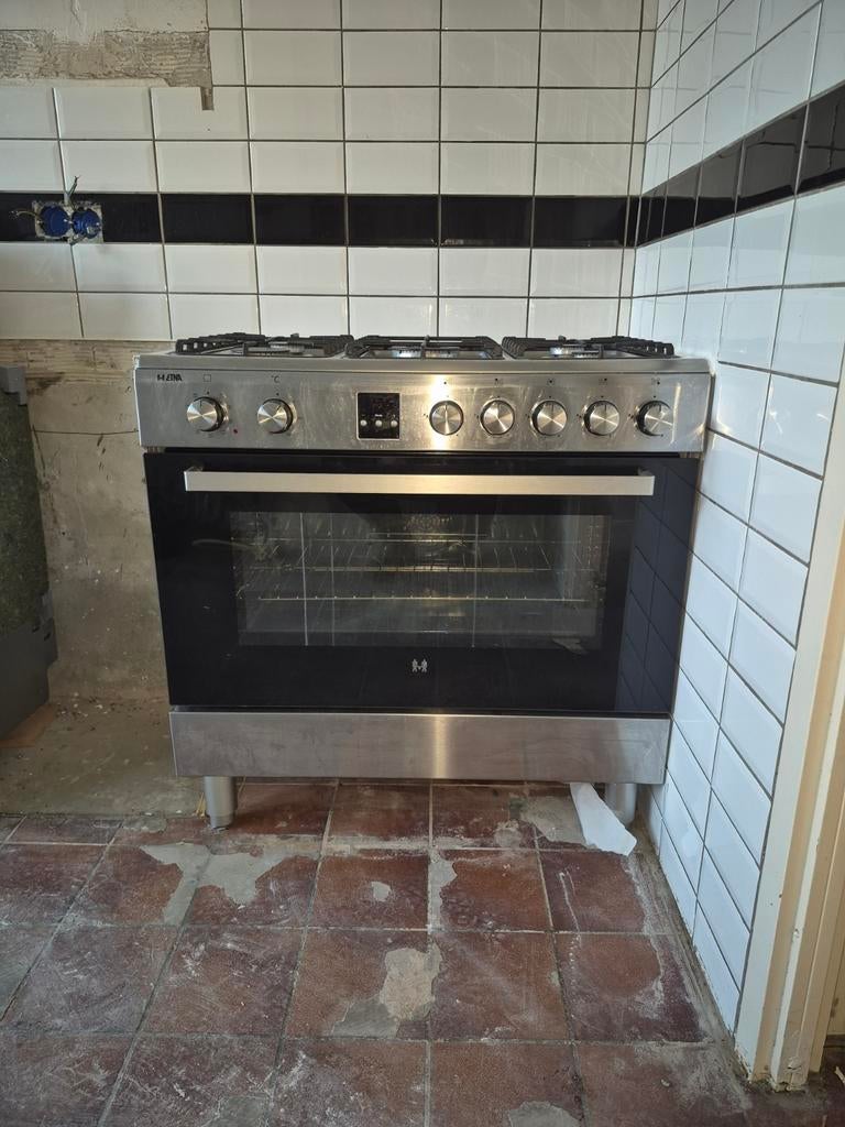 Etna FG190RVS 5-pits gasfornuis met wokbrander, Ophalen, Gebruikt, 60 cm of meer, Gas