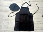 zwarte kinderschort / kinder schort met koksmuts - nieuw, Ophalen of Verzenden, Nieuw, Zwart, Schort