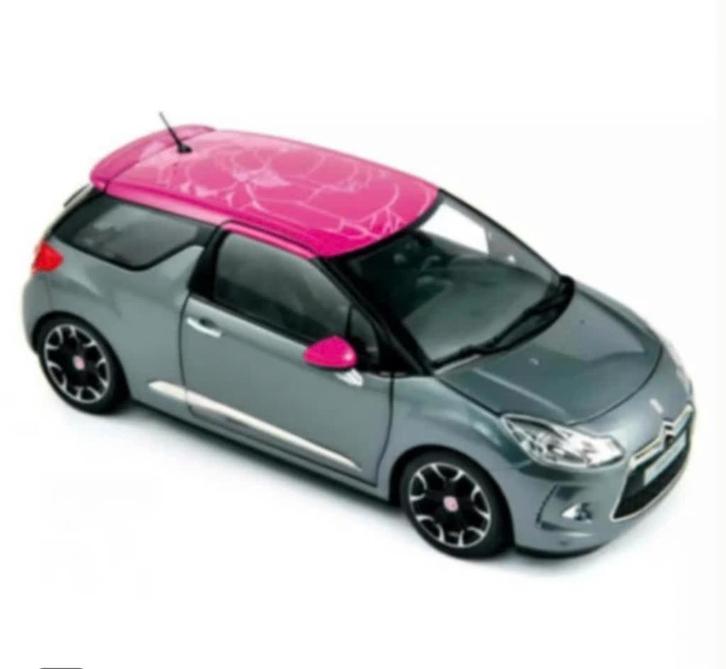 CITROEN DS3 2011 GRIJS & FUCHSIA 1/18 NOREV Ref. 181544, Hobby en Vrije tijd, Modelauto's | 1:18, Nieuw, Auto, Norev, Verzenden