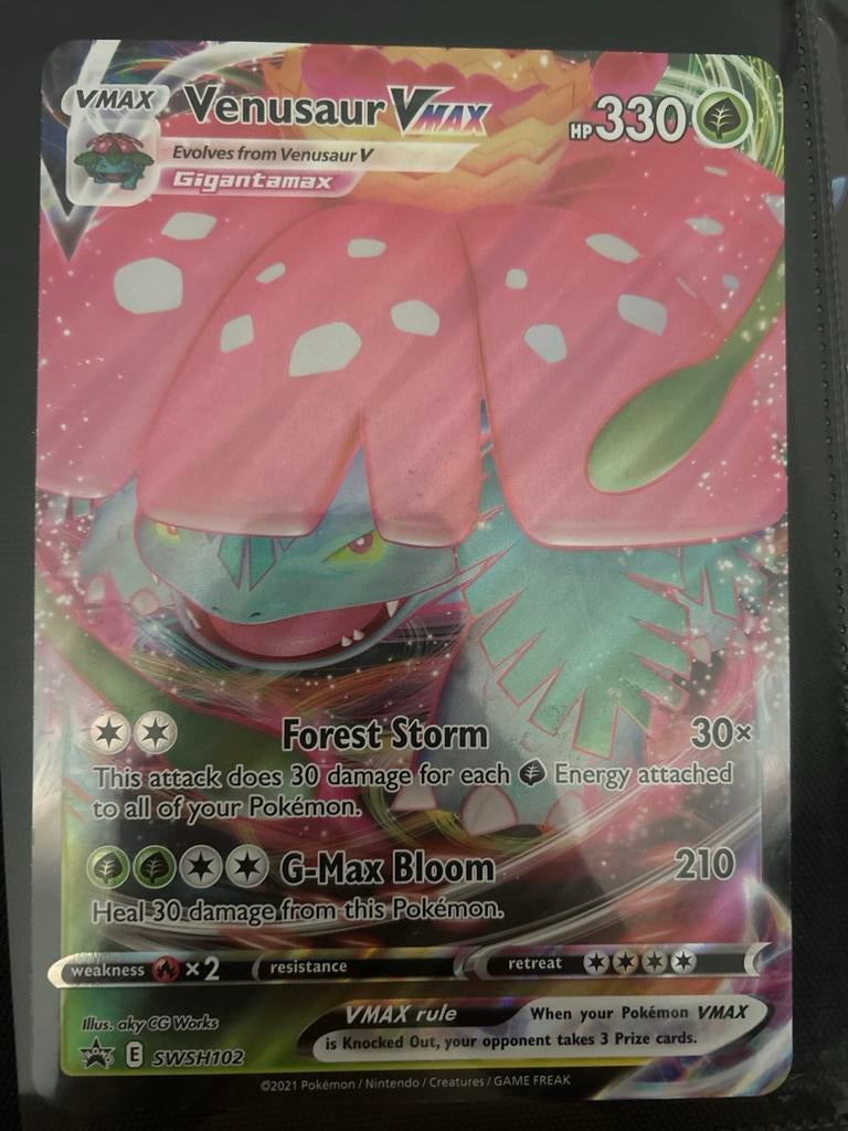 Venusaur VMAX SWSH102 Oversized Pokémon Kaart, Hobby en Vrije tijd, Verzamelkaartspellen | Pokémon, Zo goed als nieuw, Losse kaart