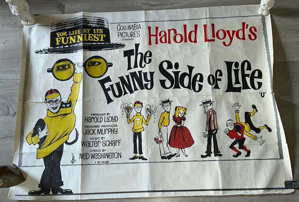 Originele filmposter 1963 FUNNY SIDE OF LIFE HArold Lloyd, Verzamelen, Posters, Ophalen, Gebruikt, Rechthoekig Liggend, A1 t/m A3