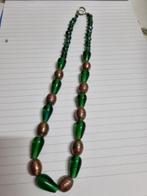 halsketting groen goud glas kralen, Ophalen of Verzenden, 'T Olde Gre-j, Info@toldegrej.nl, Endepoelstraat 20f Didam