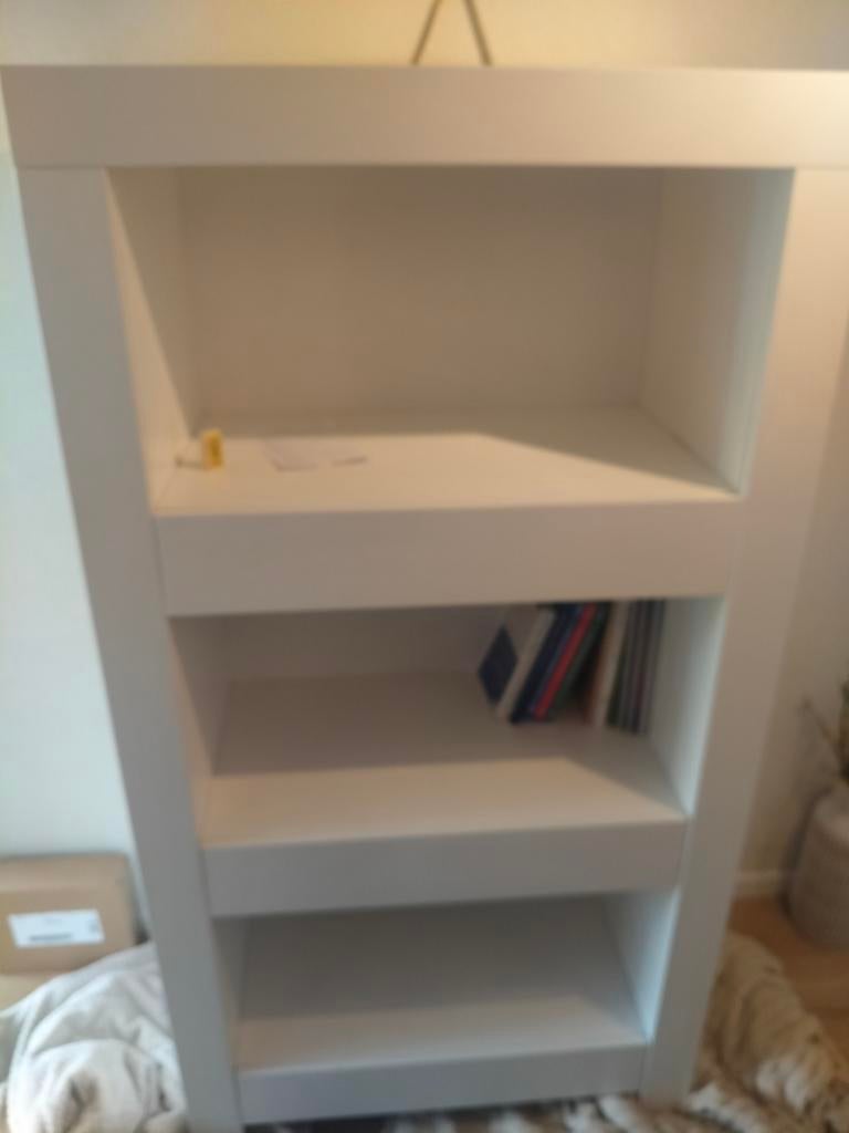 Robuuste wit houten kast met 3 laden, Huis en Inrichting, Kasten | Boekenkasten, Gebruikt, 100 tot 150 cm, Minder dan 100 cm, 25 tot 50 cm