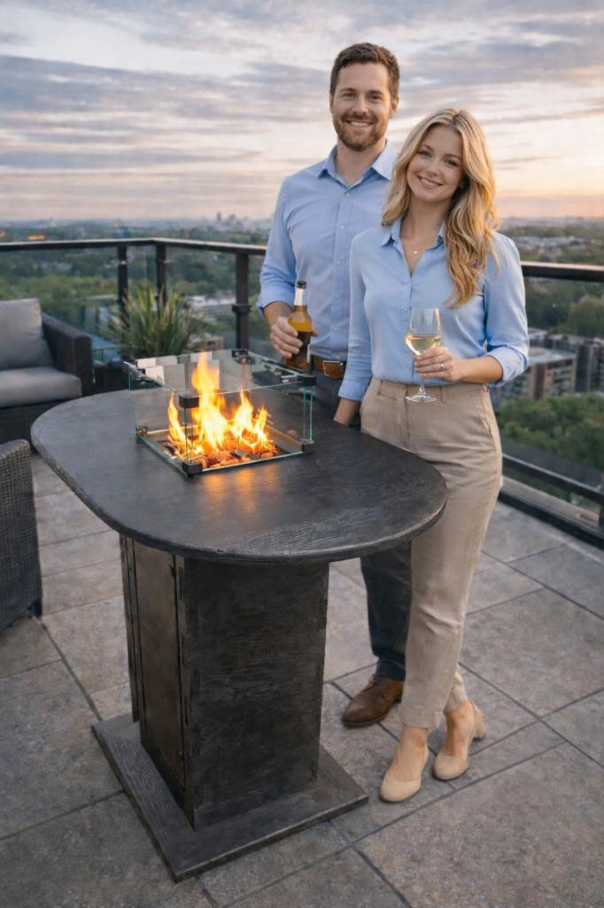 🔥 Statafel met Gasbrander – Vuurtafel Terras Tuin Horeca, Ophalen of Verzenden, Nieuw