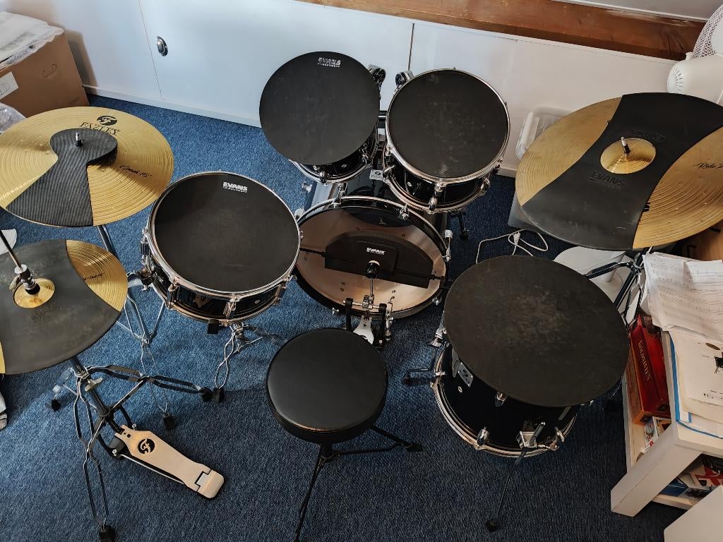 Fazley FDK-100 Spirit incl. bekkens, dempmatten en krukje, Muziek en Instrumenten, Drumstellen en Slagwerk, Ophalen, Gebruikt