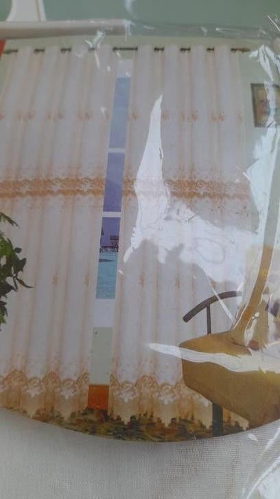 Nieuw Gordijn Paneel - 140x240 cm - Crème met Borduur, 100 tot 150 cm, 200 cm of meer, Nieuw, Ophalen of Verzenden