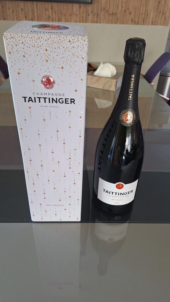 Champagne Taittinger Brut Reserve Magnum, Verzamelen, Wijnen, Nieuw, Champagne, Frankrijk, Vol, Ophalen