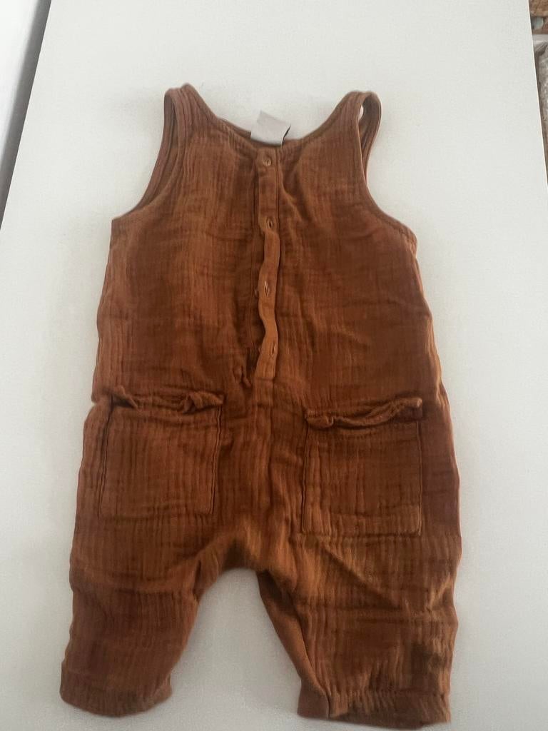 Bruin jumpsuit overall unisex maat 68 zara, Ophalen of Verzenden, Zo goed als nieuw, Jongetje of Meisje, Pakje