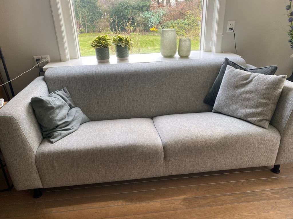 Bankstel Eijerkamp: 2,5-zits en 2-zits bank - Grijs/Groen, 75 tot 100 cm, Ophalen of Verzenden, Zo goed als nieuw, Rechte bank