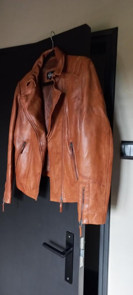 Bruin leren dames jasje maat 42 - Dekkers, Bruin, Dekkers, Maat 42/44 (L), Ophalen of Verzenden