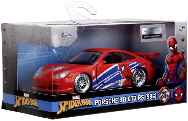 Jada Toys: Spider-Man - Porsche 911 GT3 RS (996) 1:32, Hobby en Vrije tijd, Modelauto's | 1:32, Nieuw, Auto, Overige merken, Ophalen of Verzenden