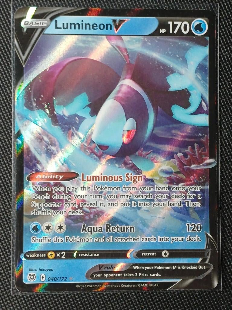 Lumineon V 040/172 Brilliant Stars Pokémon Kaart, Hobby en Vrije tijd, Verzamelkaartspellen | Pokémon, Zo goed als nieuw, Losse kaart