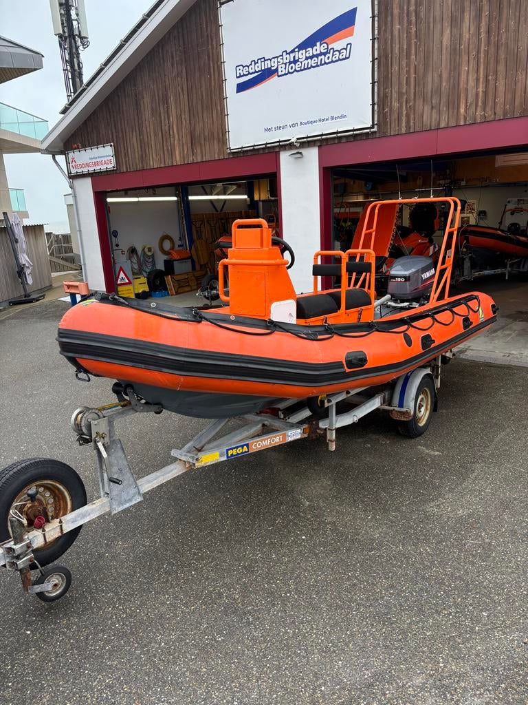 Zodiac RIB met Yamaha 130 PK buitenboordmotor, Overige materialen, Gebruikt, 120 tot 200 pk, Ophalen of Verzenden
