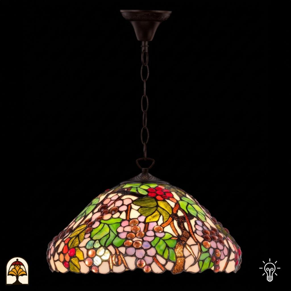 Tiffany lamp - Tiffany Hanglamp Sylva Berria - 40 cm, Nieuw, Ophalen of Verzenden, Minder dan 50 cm, Tiffany