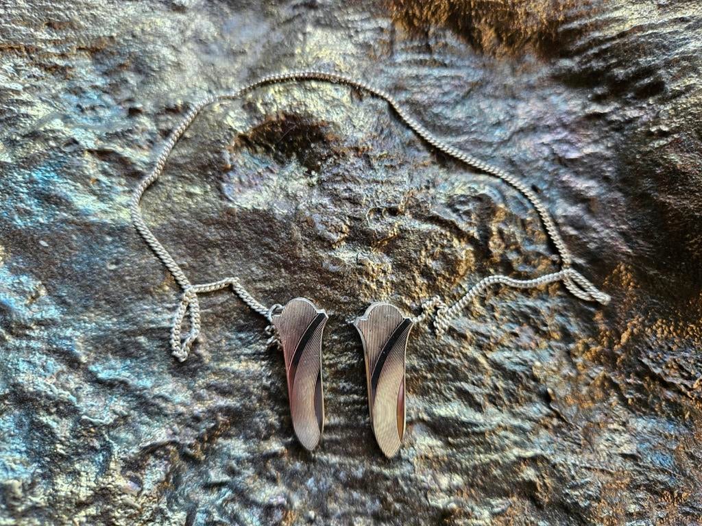 Zilveren ketting met klemmen, 10 gram, 43 cm, Ophalen of Verzenden, Gebruikt, Zilver, Zilver