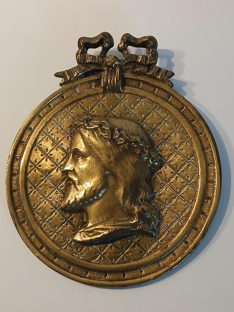 Messing Plaquette  Jezus, Antiek en Kunst, Antiek | Religie, Ophalen of Verzenden