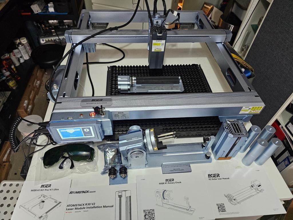 IKIER K1 Pro 24W Lasergraveerder Set met Accessoires, Doe-het-zelf en Verbouw, Gereedschap | Overige machines, Ophalen, Zo goed als nieuw