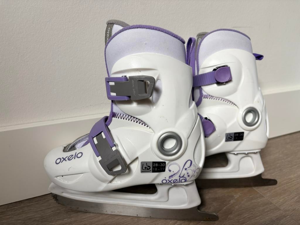 Meisjes kunstschaatsen Oxelo (Decathlon) verstelbaar 28-30, Ophalen of Verzenden, Zo goed als nieuw, Kunstschaatsen, Overige merken
