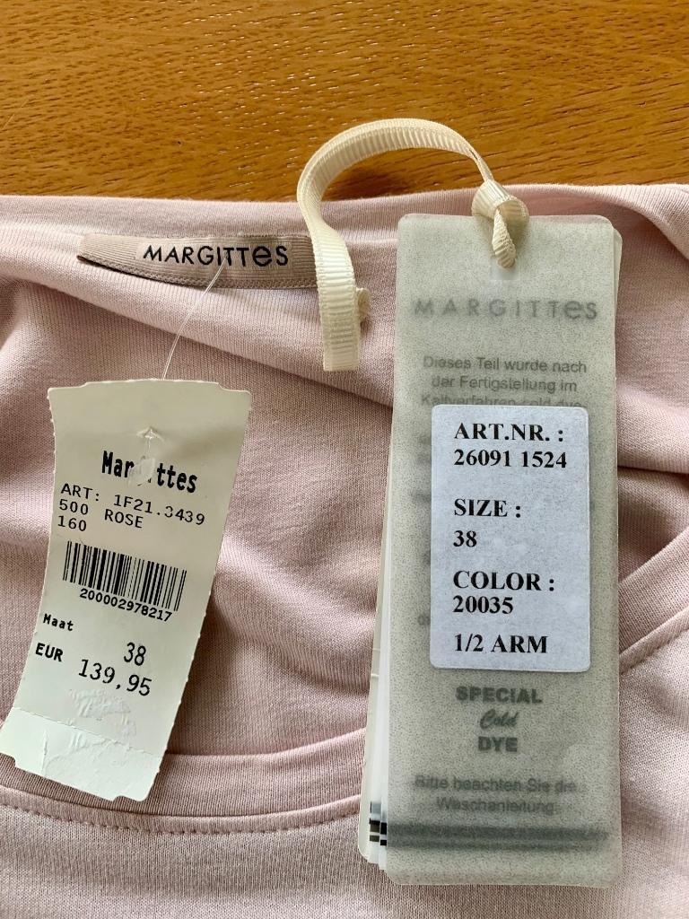 E346 Nieuw: Margittes maat M=38/40 designer top shirt  roze, Kleding | Dames, Tops, Maat 38/40 (M), Nieuw, Margittes, Ophalen of Verzenden