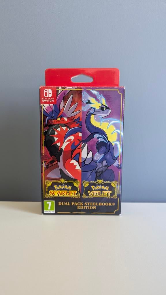 Pokémon Scarlet & Violet Double Pack Steelbook Edition, Spelcomputers en Games, Games | Nintendo Switch, Online, 1 speler, Nieuw